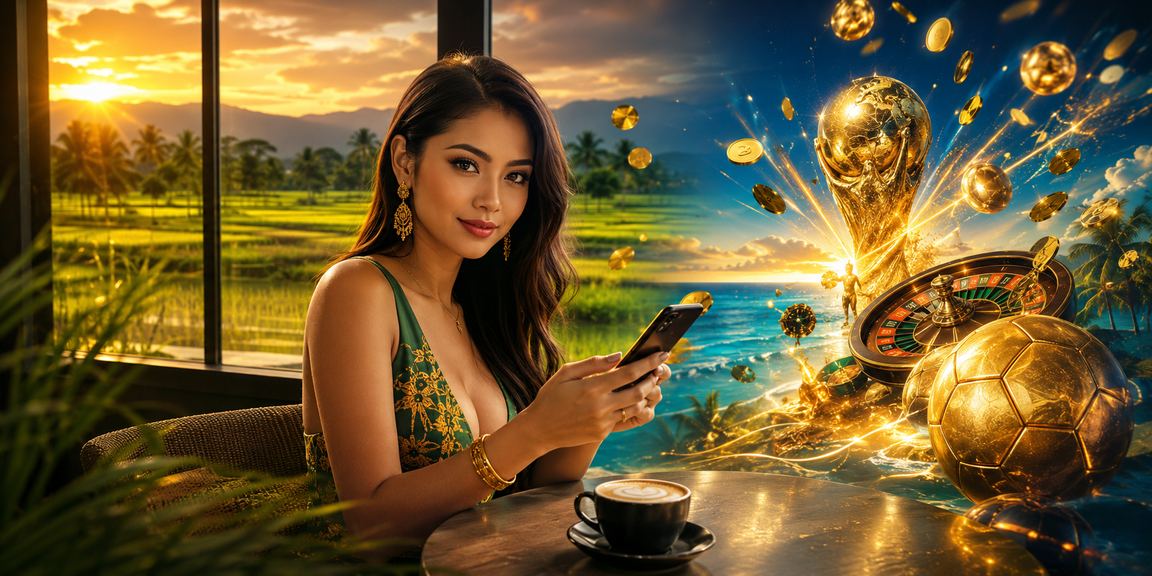 Paparan permainan slot dalam telefon mudah alih pemakai berbusana tradisional Malaysia